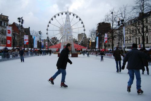 ice skating skating slopes ferris wheel