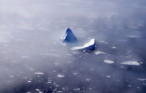 iceberg fog from above