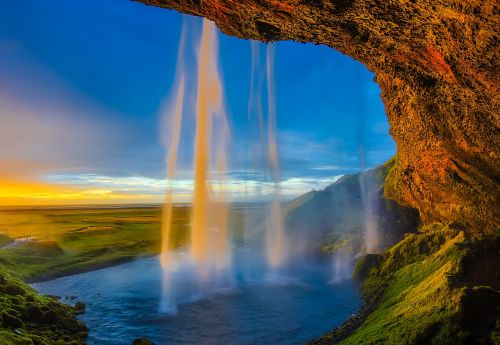 iceland waterfall falls