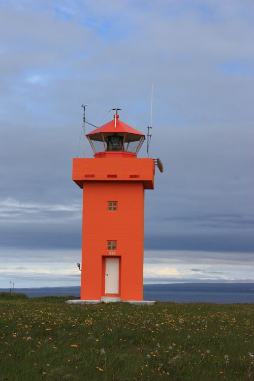 iceland lighthouse red