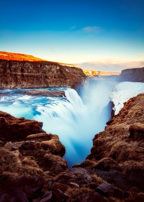 iceland tourism waterfall