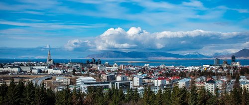 iceland  reykjavik  panorama