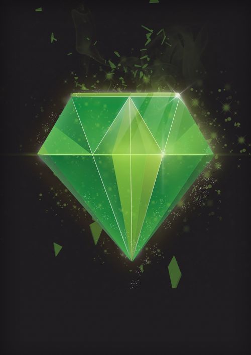 icon diamond green