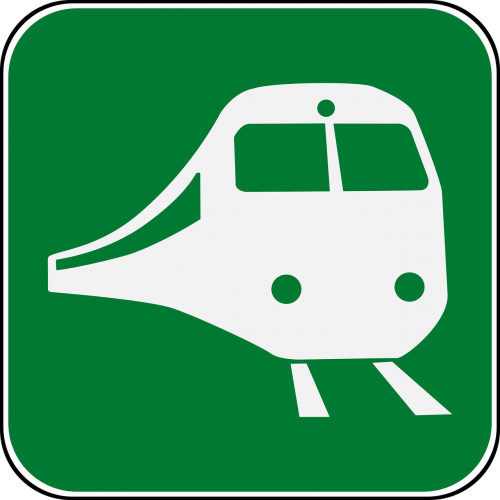 icon pictogram railroad station