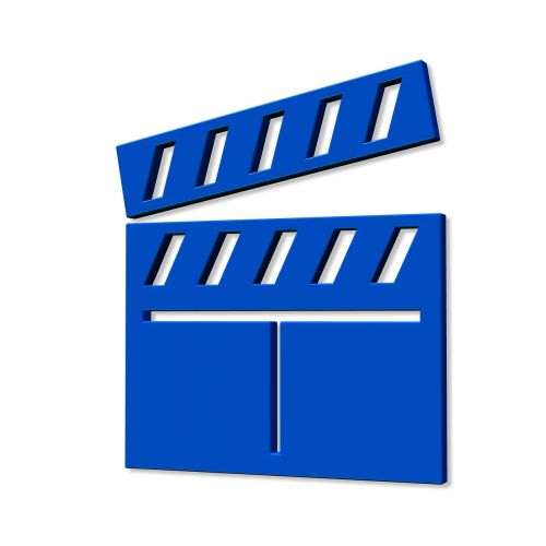 icon blue filmklappe