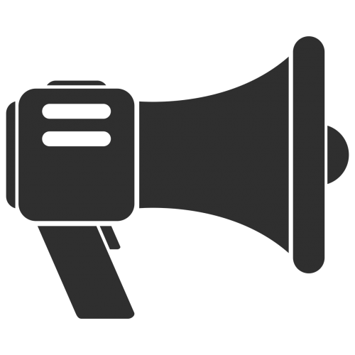icon black and white megaphone