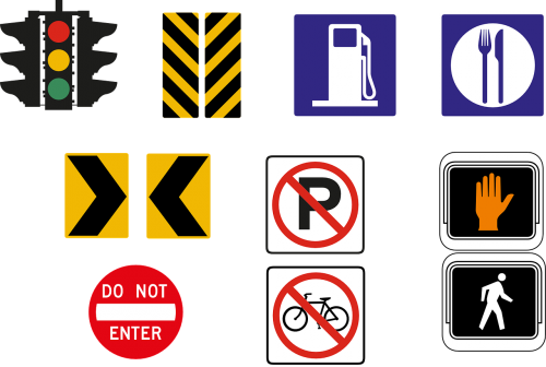 icon set traffic traffic lights