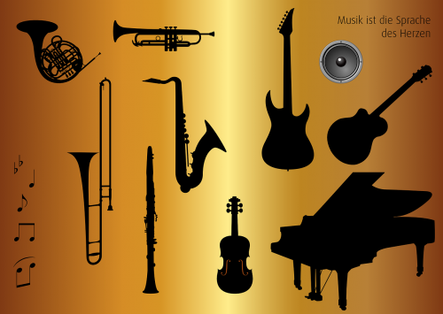 icon set musical instruments music