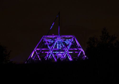 illuminated extra layer of track plant tower