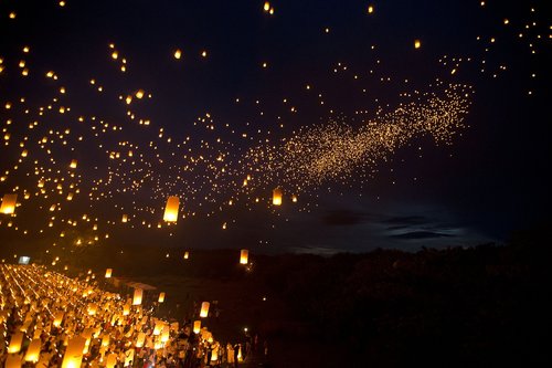 illuminated  lantern  dusk