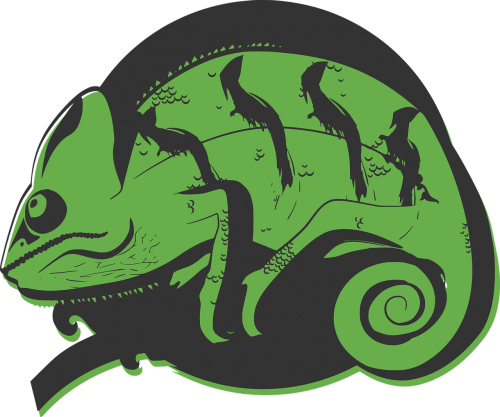 illustration chameleon green