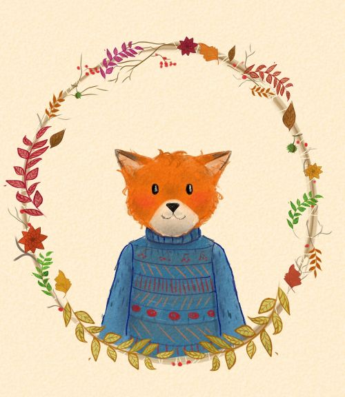 illustration fox frame