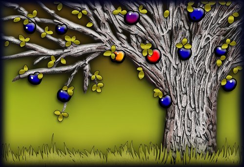 illustration  vector  magic tree