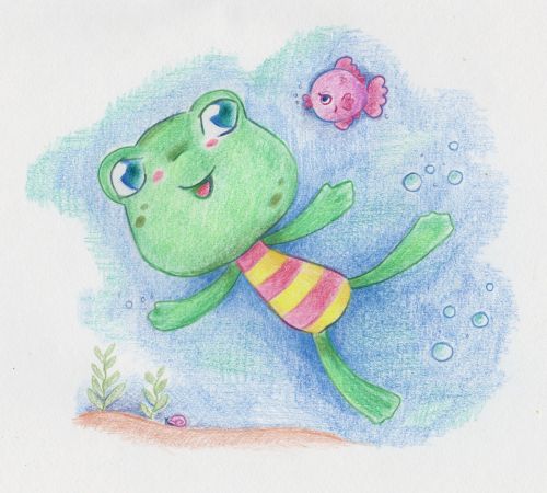 Illustration - Swimming Frog