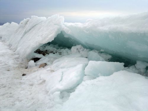 frozen lake ice