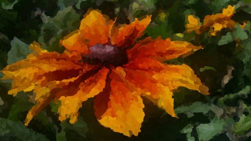 impressionist flower orange