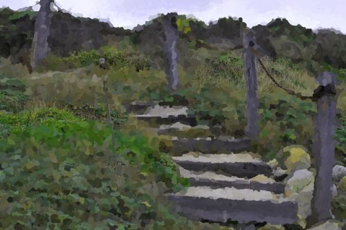 Impressionist Wooden Stairs