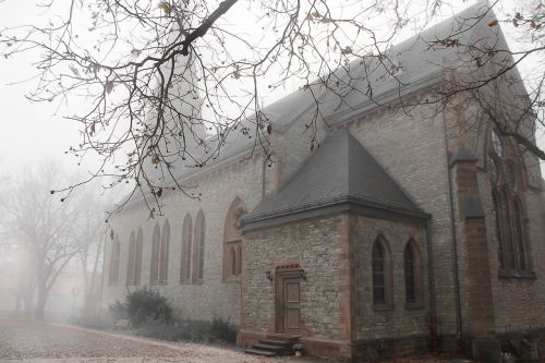 fog autumn church