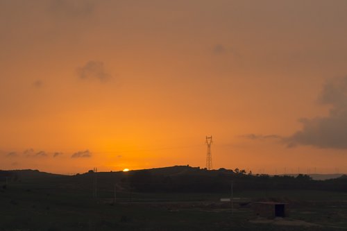 in rural areas  sunset  sun