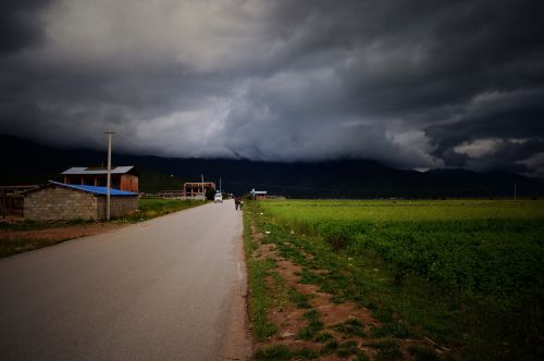 in yunnan province road dark cloud
