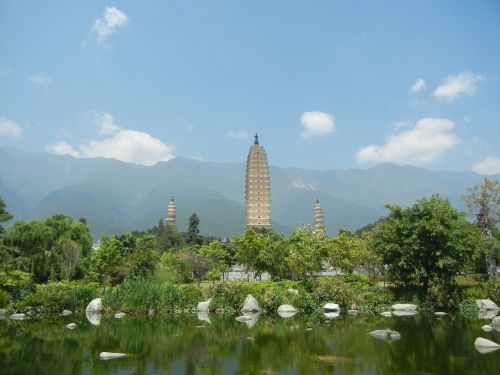 in yunnan province dali the three pagodas temple
