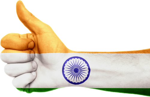 india flag hand