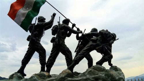 indian flag indian army statue