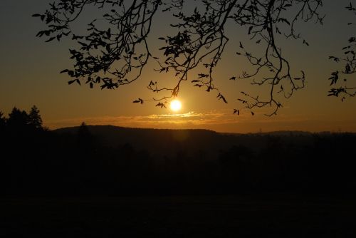 indian summer sunset back light