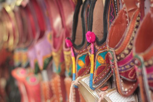 indian traditional foot wear colorful