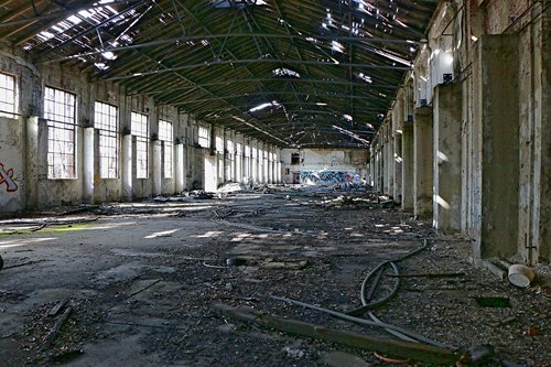 industrial ruin  industry  light