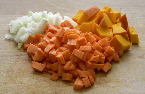 ingredients pumpkin soup vegetables
