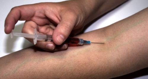 injecting medical shot