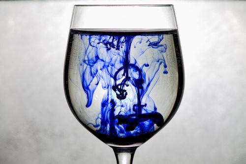 ink glass blue