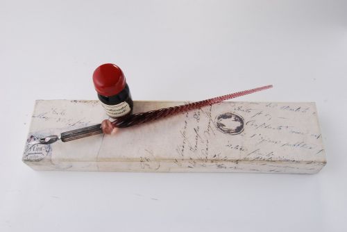 inkpot and pen antique pen glass pen