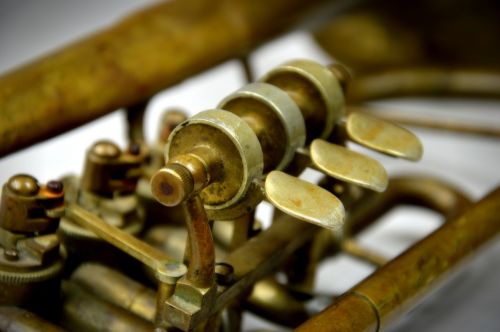 instrument trumpet old copper