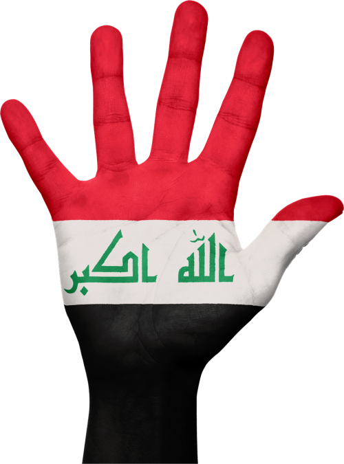 iraq flag hand