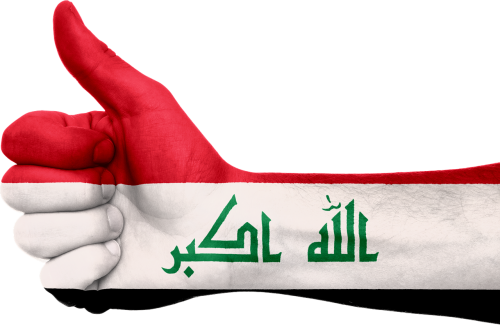 iraq flag hand