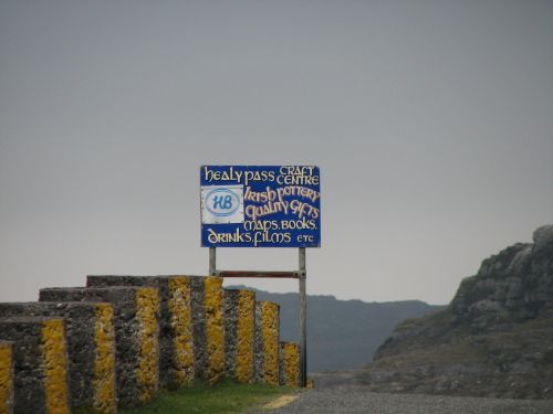ireland road sign hill