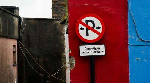 ireland parking sign red