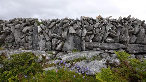 ireland stone wall stacked