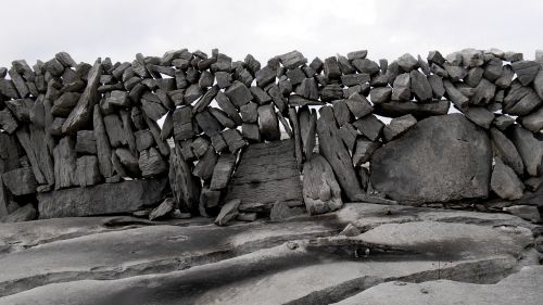 ireland stone wall stacked