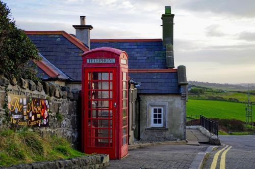 ireland phone box red cabin