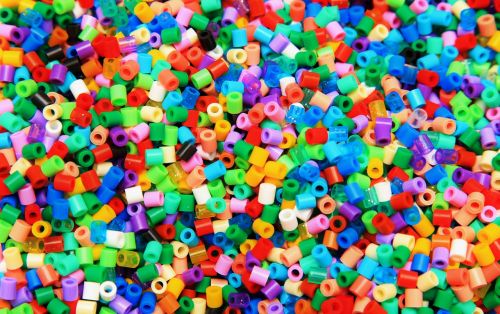 ironing beads colorful mess