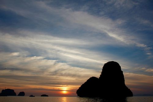 island rock sunset