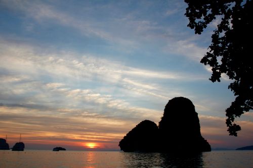 island rock sunset