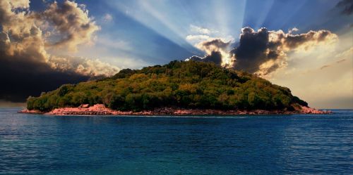 island god rays sky