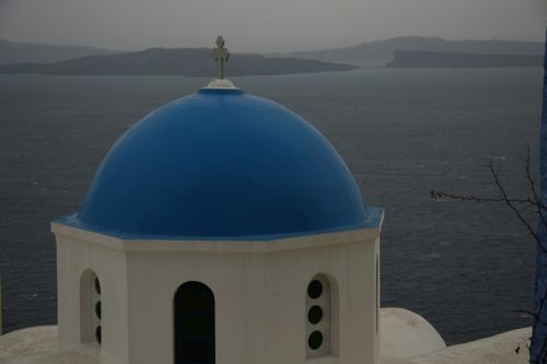 Island Of Santorini Blue Church