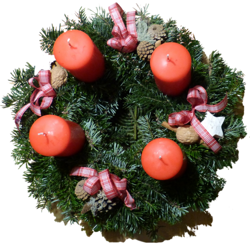 isolated advent wreath candles
