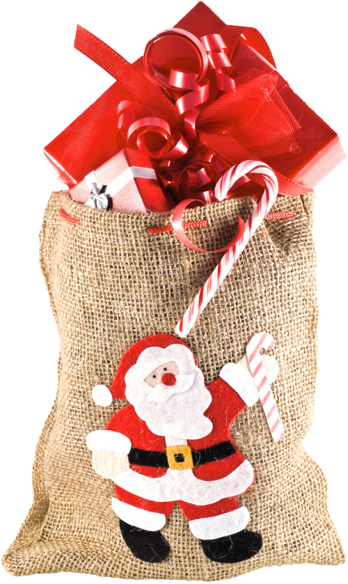 isolated christmas sack gifts