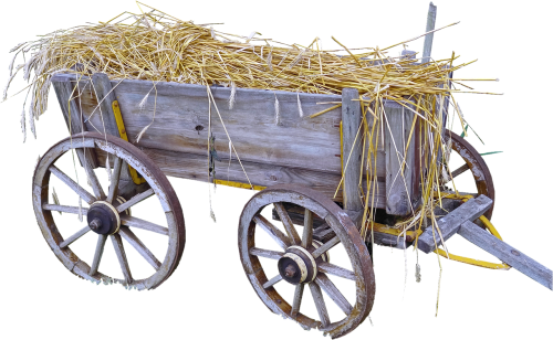 isolated hay wagon bauer